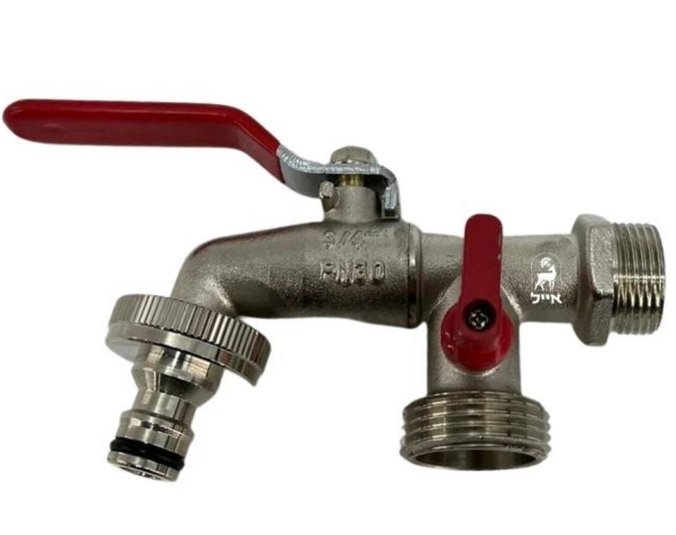 ברז גן 3/4״ | 2 יציאות