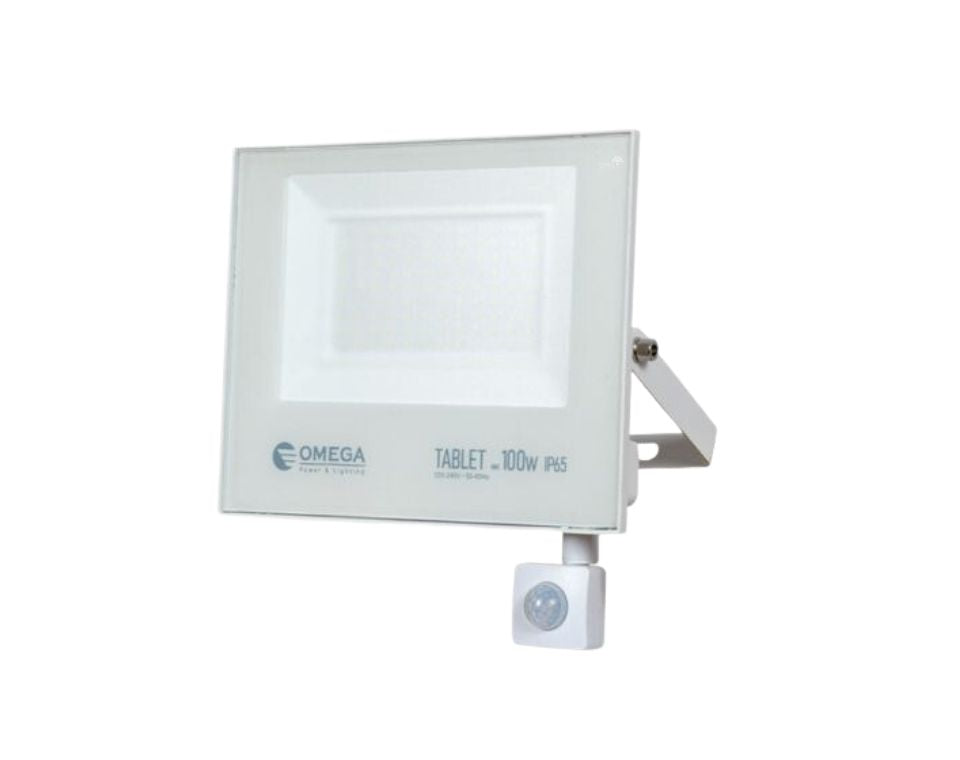 פנס הצפה דק | לבן | חיישן תנועה | 100V