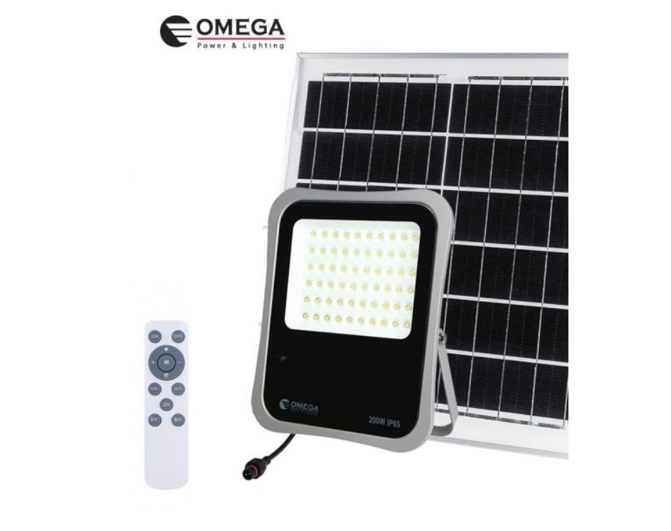 פנס הצפה סולארי נטען | בגוף של 200W