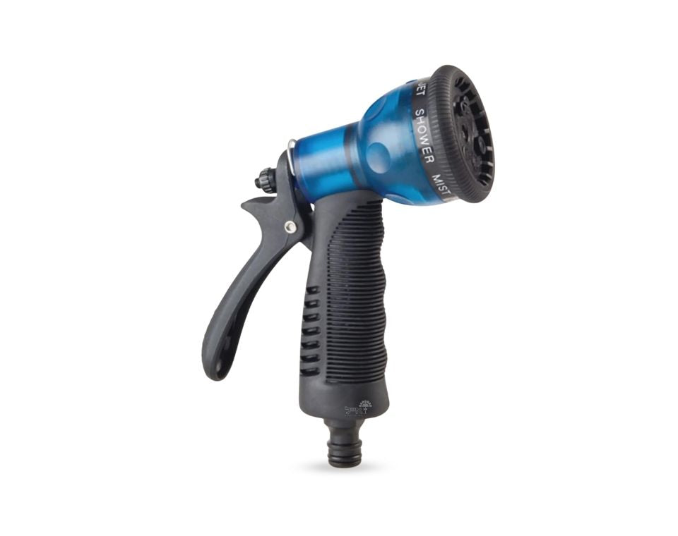 אקדח התזה פלסטיק שקוף | 7 מצבים | כחול | דגם aq7p