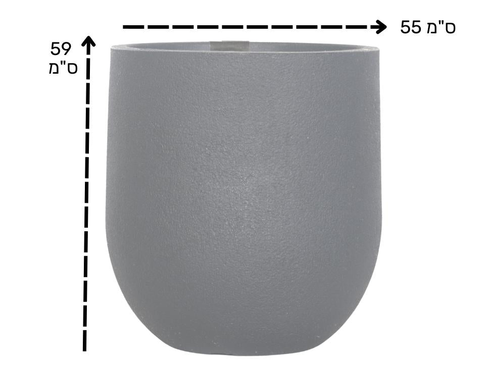 כד עגול | דגם פניקס | קוטר 55X59 | אפור