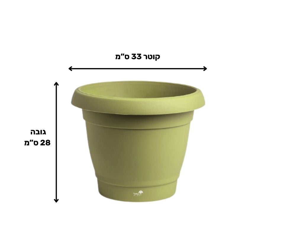 עציץ כרמל | ירוק מרווה | קוטר 33 ס"מ | 13 ליטר של Eyal – מבט מקרוב על הפרטים