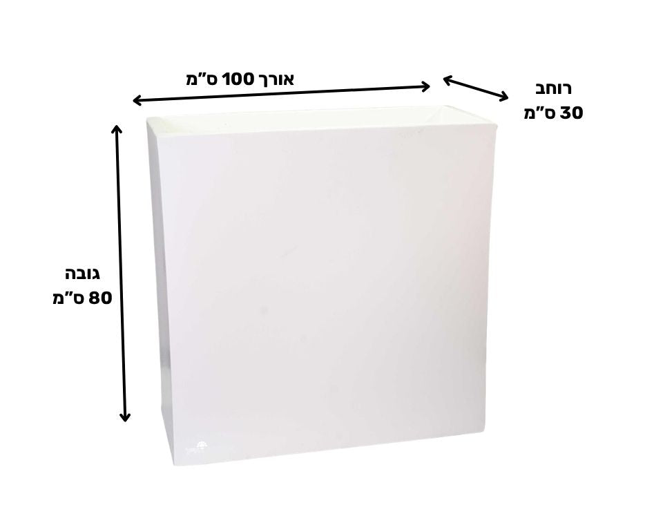 אדנית רוטו רחב גבוה | לבן | 100X30X80