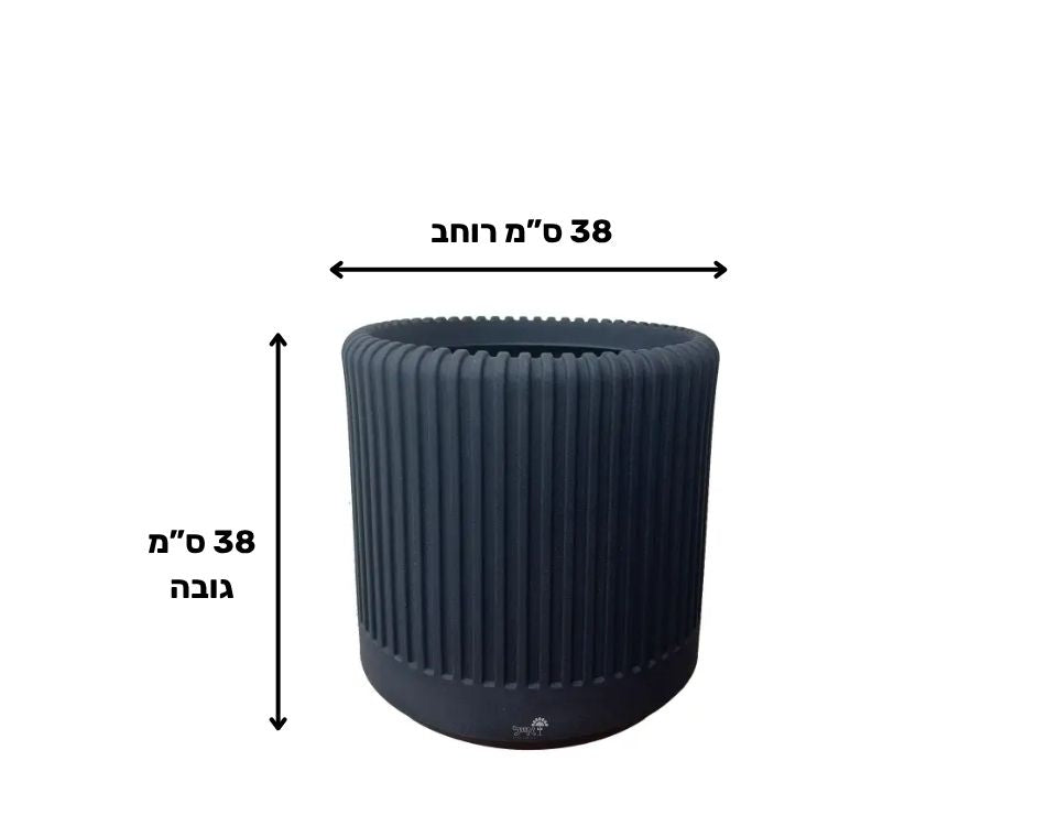 עציץ דקל | 38X38 ס"מ | פחם – מבט מקרוב על הפרטים