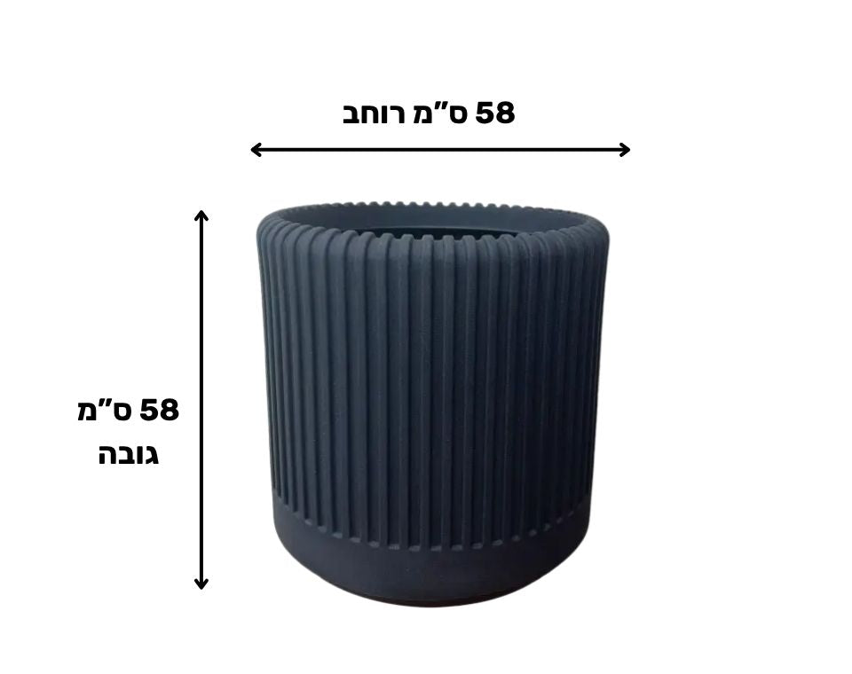עציץ דקל | 58X58 ס"מ | פחם – מבט מקרוב על הפרטים
