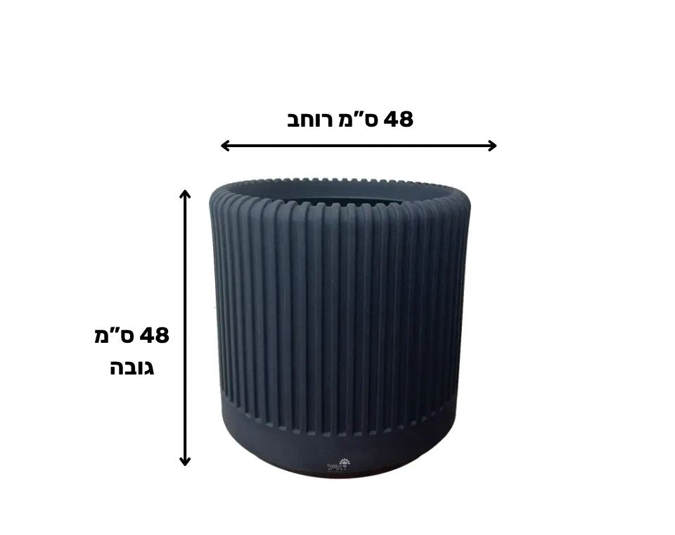 עציץ דקל | 48X48 ס"מ | פחם – מבט מקרוב על הפרטים