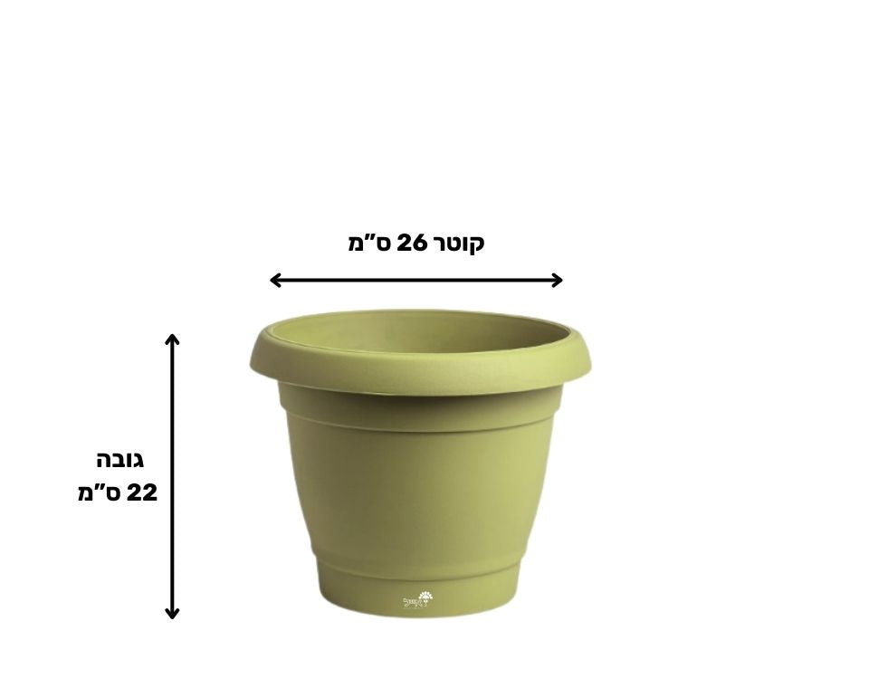 עציץ כרמל | ירוק מרווה | קוטר 26 ס"מ | 6 ליטר של Eyal – מבט מקרוב על הפרטים