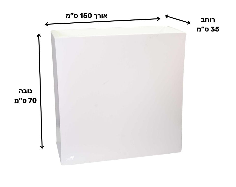 אדנית רוטו רחב גבוה | לבן | 150X35X70