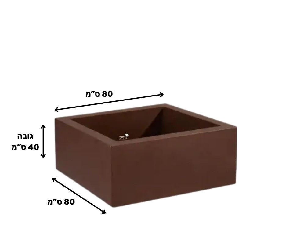כד רוטו ריבועי נמוך | חום | 80X80X40 ס''מ של Eyal – מבט מקרוב על הפרטים