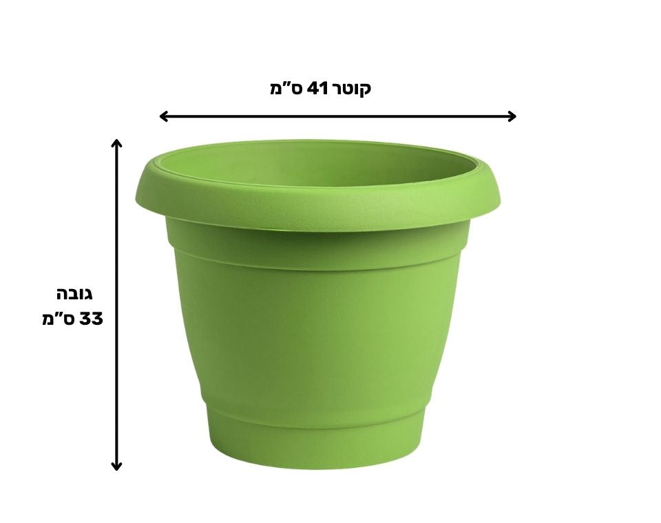 עציץ כרמל | ירוק בהיר | קוטר 41 ס"מ | 24 ליטר של Eyal – מבט מקרוב על הפרטים