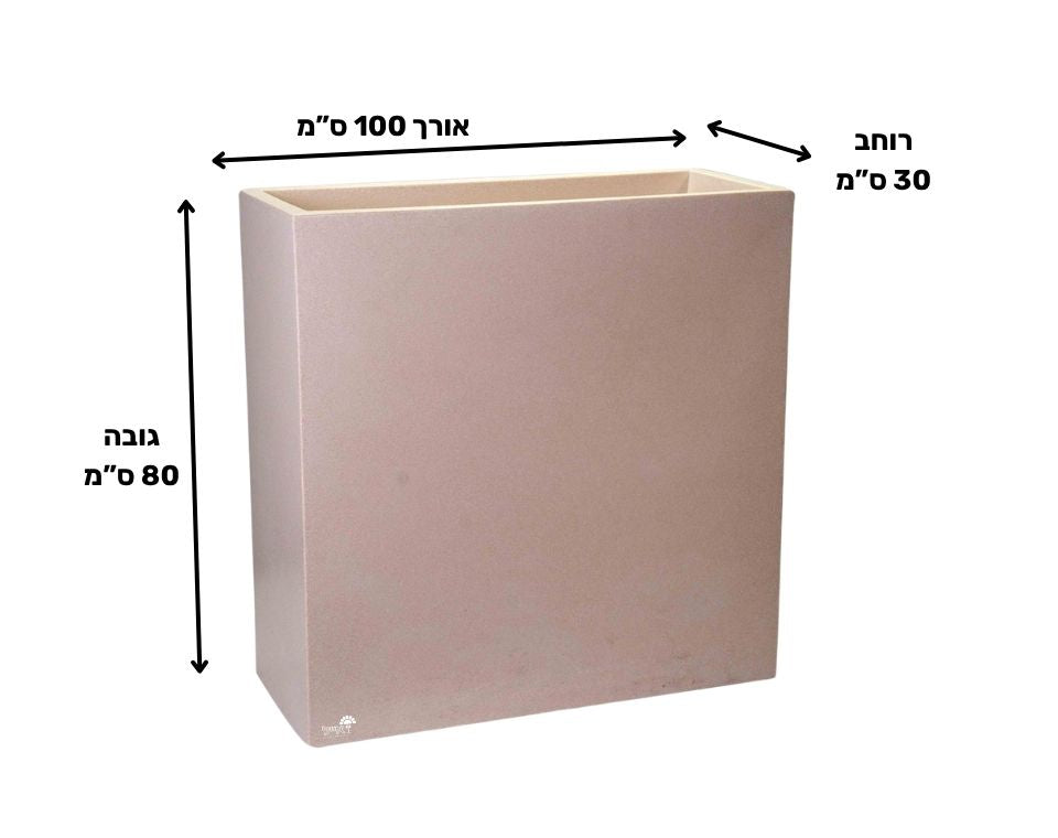 אדנית רוטו רחב גבוה | אבן | 100X30X80