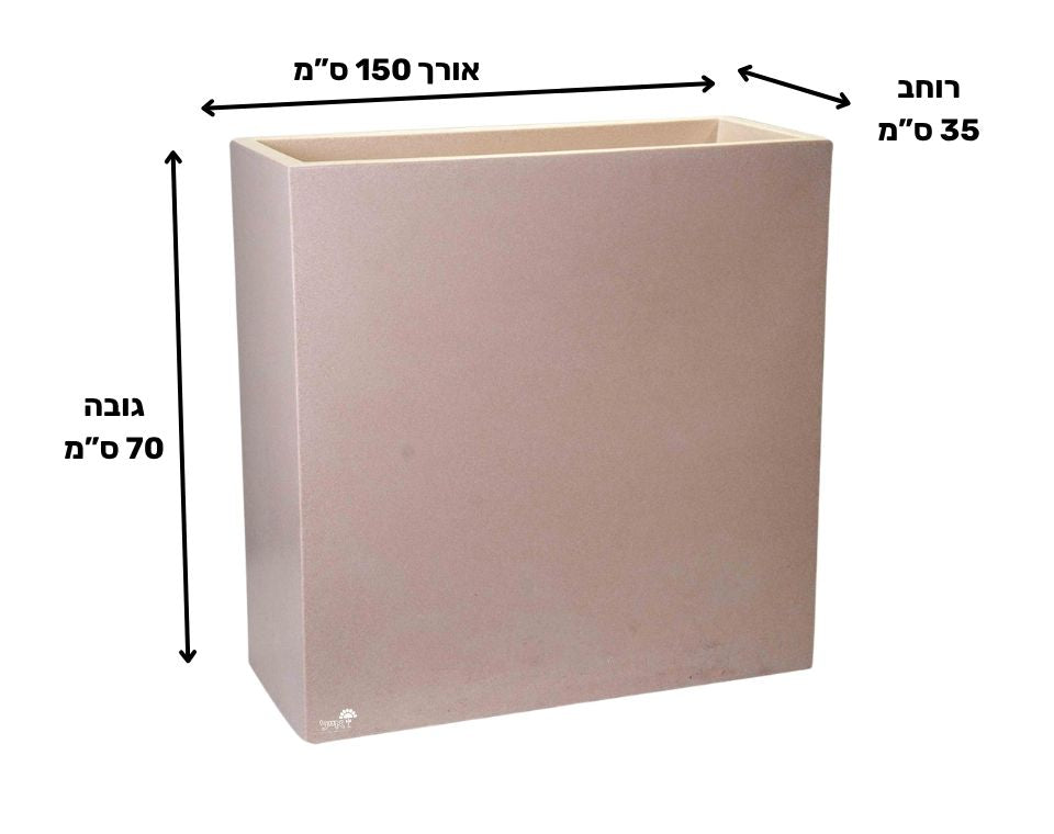 אדנית רוטו רחב גבוה | אבן | 150X35X70