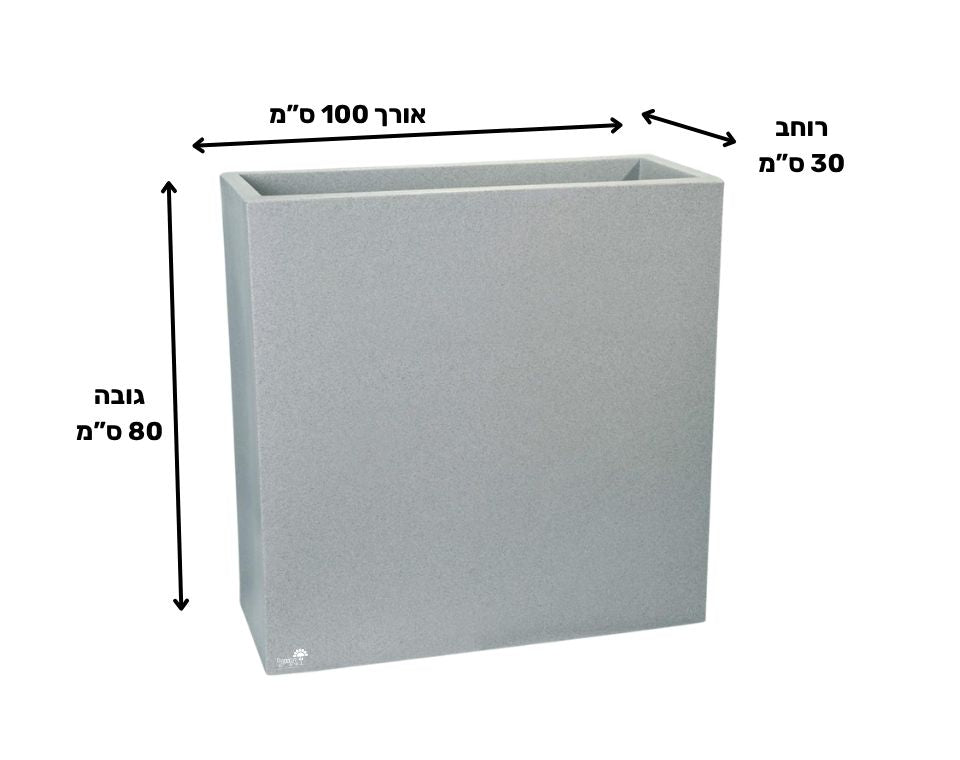אדנית רוטו רחב גבוה | בטון | 100X30X80