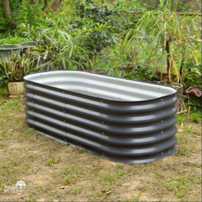 אדנית מתכת מוגבהת מודולרית | 2 מידות שונות להרכבה | גובה 43 ס"מ | קרם