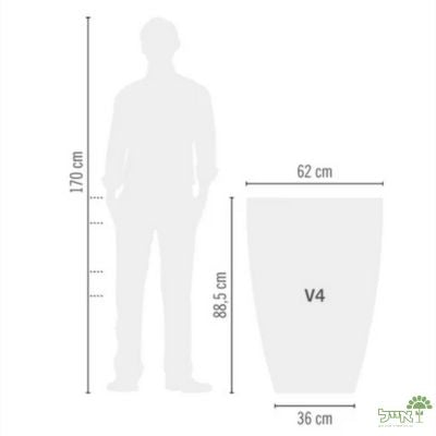 כד גבוה | דגם בוסטון | קוטר 62 גובה 88.5 | אפור