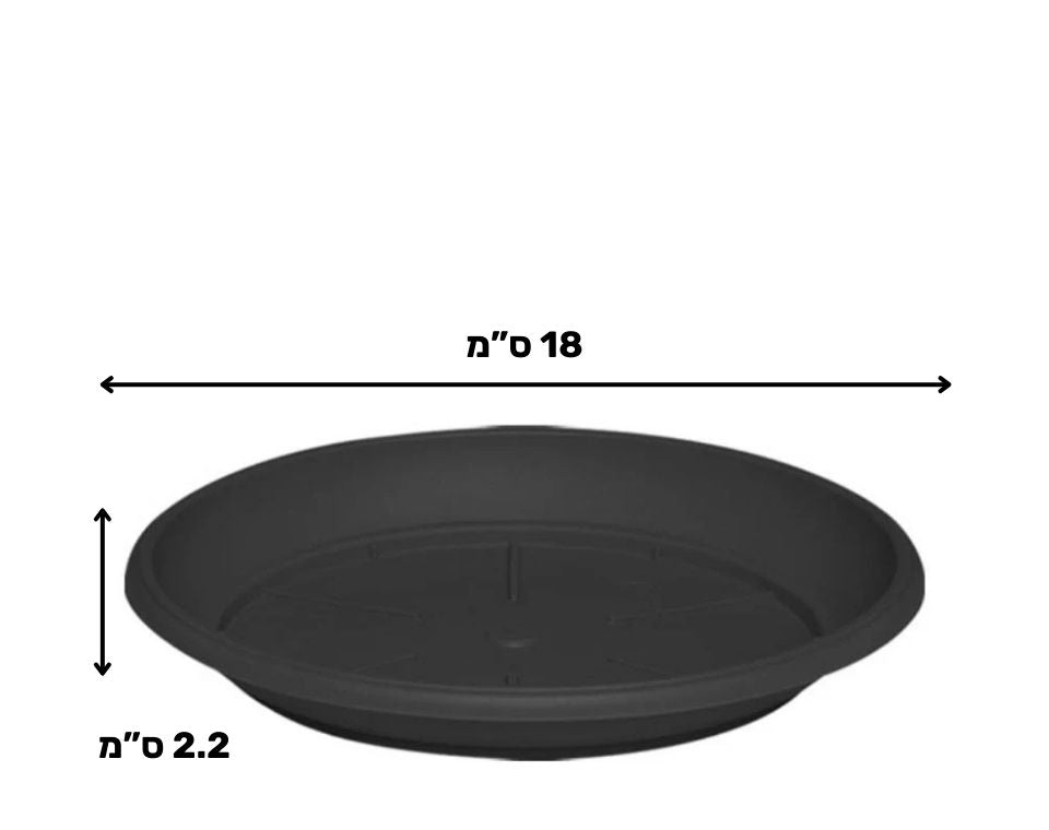 צלחת ערד | תחתית בקוטר 18 ס"מ | גובה 2.2 ס"מ | פחם