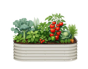 אדנית מתכת מוגבהת מודולרית | 2 מידות שונות להרכבה | גובה 43 ס"מ | קרם