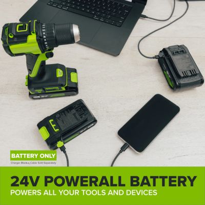 סוללה נטענת | יציאת USB-C דו-כיוונית | Greenworks PA800 | 24V | 8Ah