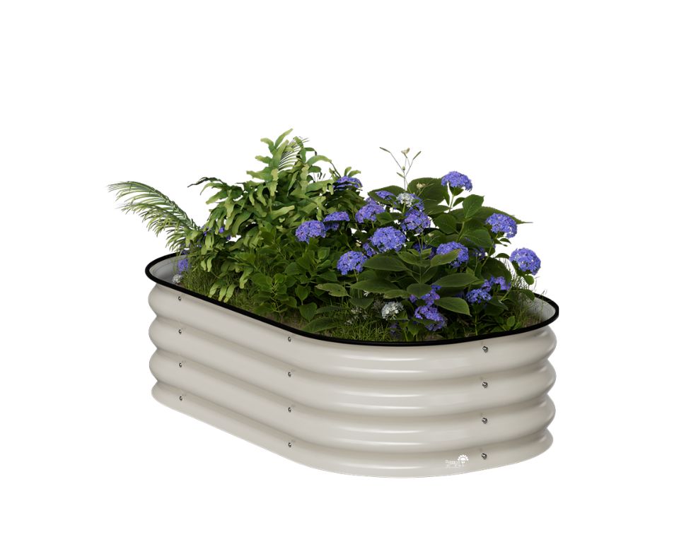 אדנית מתכת מוגבהת מודולרית | 2 מידות שונות להרכבה | קרם | גובה 28 ס"מ