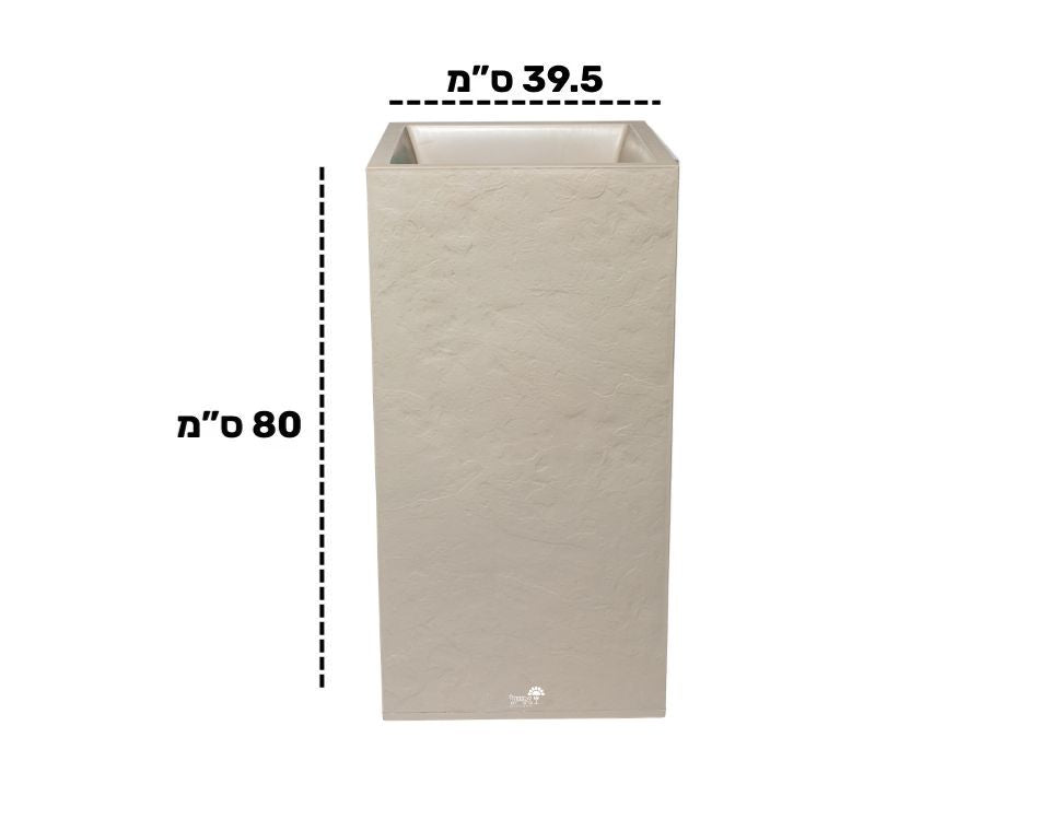 כד דמוי אבן | מידות 39.5X39.5X80 | בז של EDA – מבט מקרוב על הפרטים