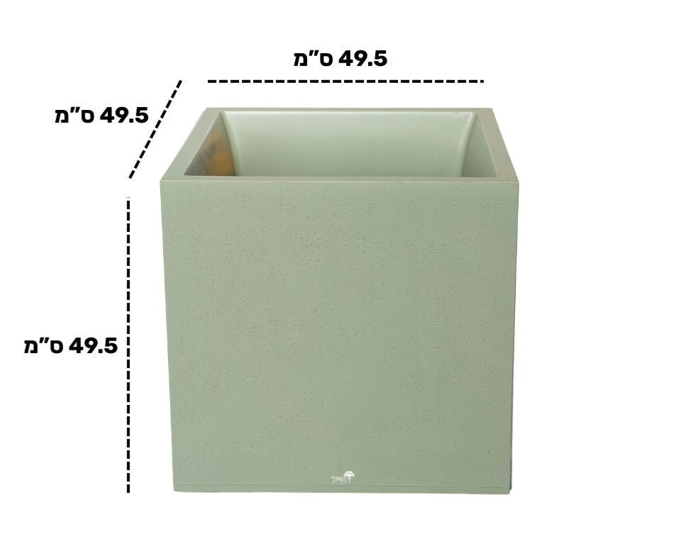 אדנית דמוי בטון | מידות 49.5X49.5X49.5 | ירוק מרווה של EDA – מבט מקרוב על הפרטים