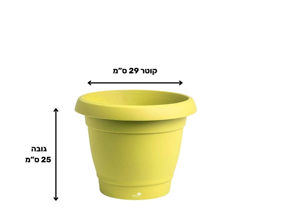 עציץ כרמל | צהוב | קוטר 29 ס"מ | 8 ליטר של Eyal – מבט מקרוב על הפרטים