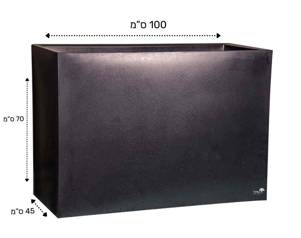 אדנית רוטו רחב גבוה | פחם | 100X45X70