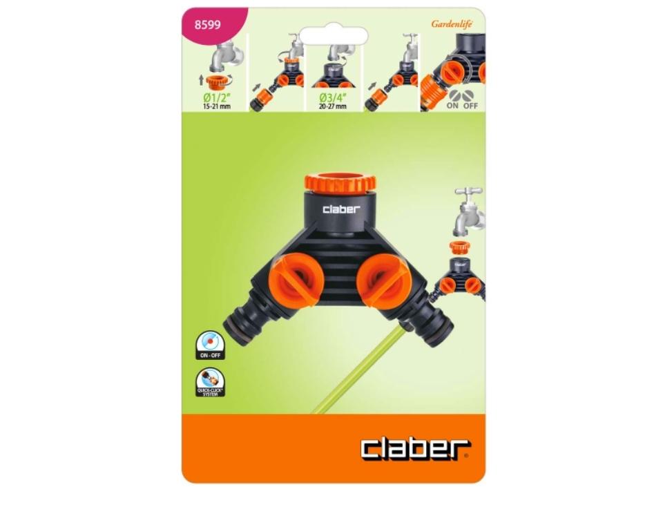 מחבר ברז כפול | מפצל Y לברז גינה | 8599