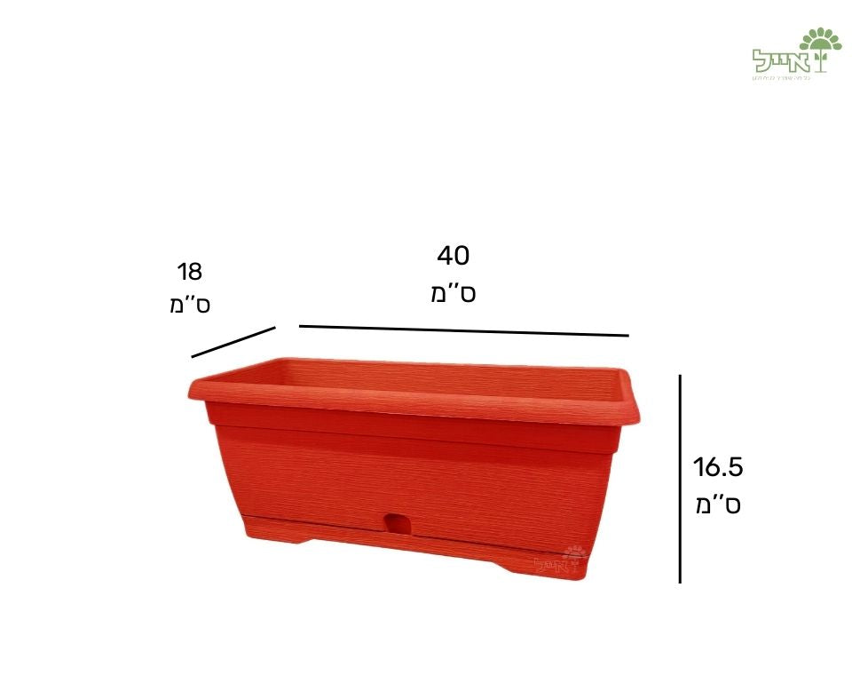 אדנית צבר | אדום | 40 ס״מ