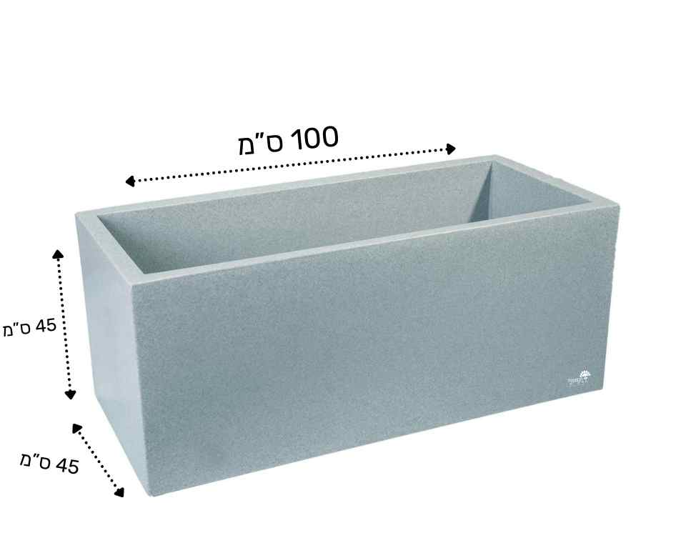 אדנית רוטו מלבני | בטון | 100X45X45