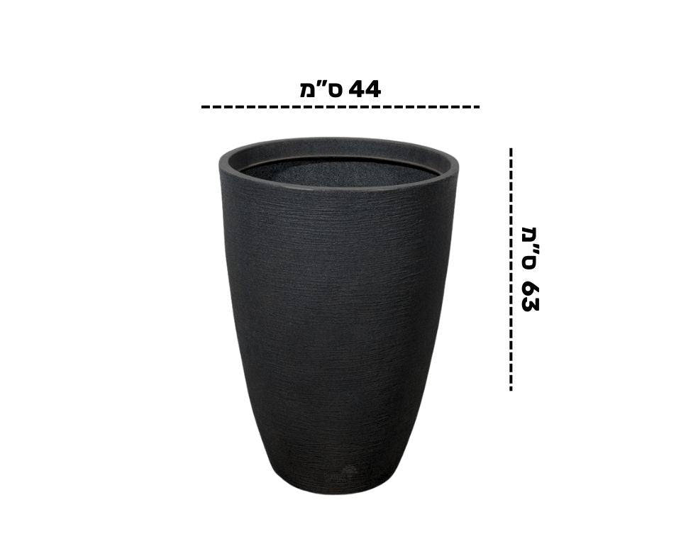 כד גבוה | דגם בוסטון | קוטר 44 גובה 63 | שחור