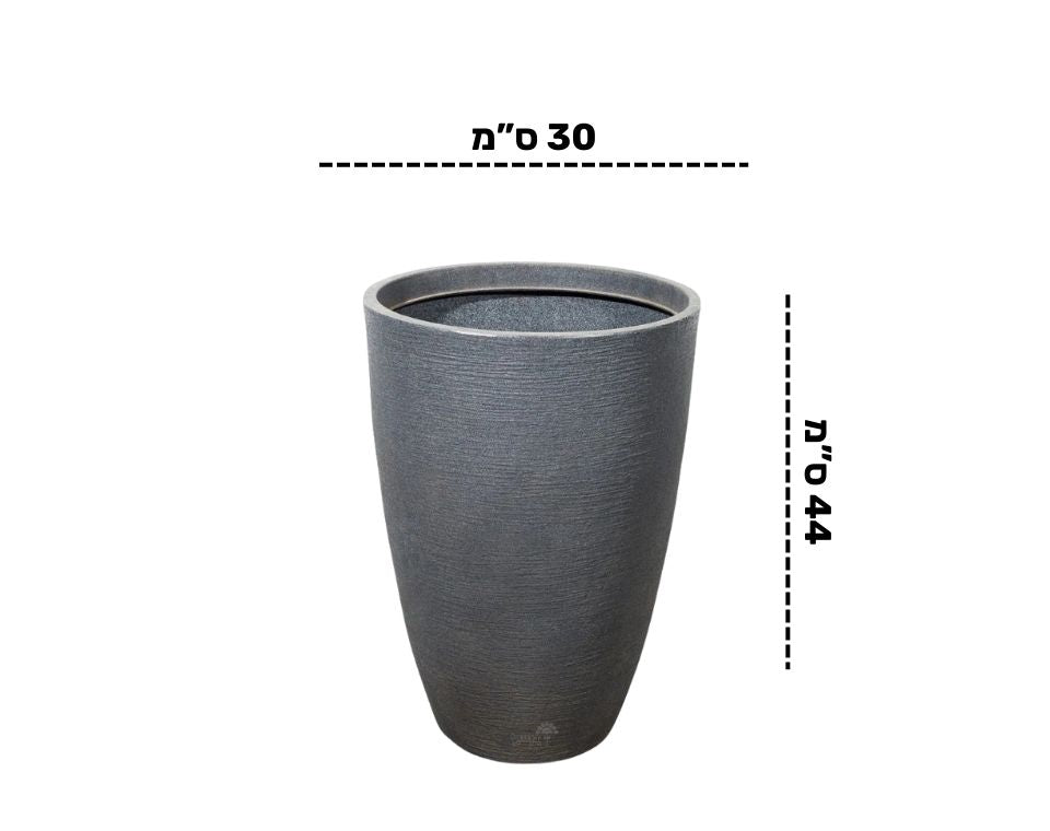 כד גבוה | דגם בוסטון | קוטר 30 ס״מ גובה 44 ס"מ | אפור