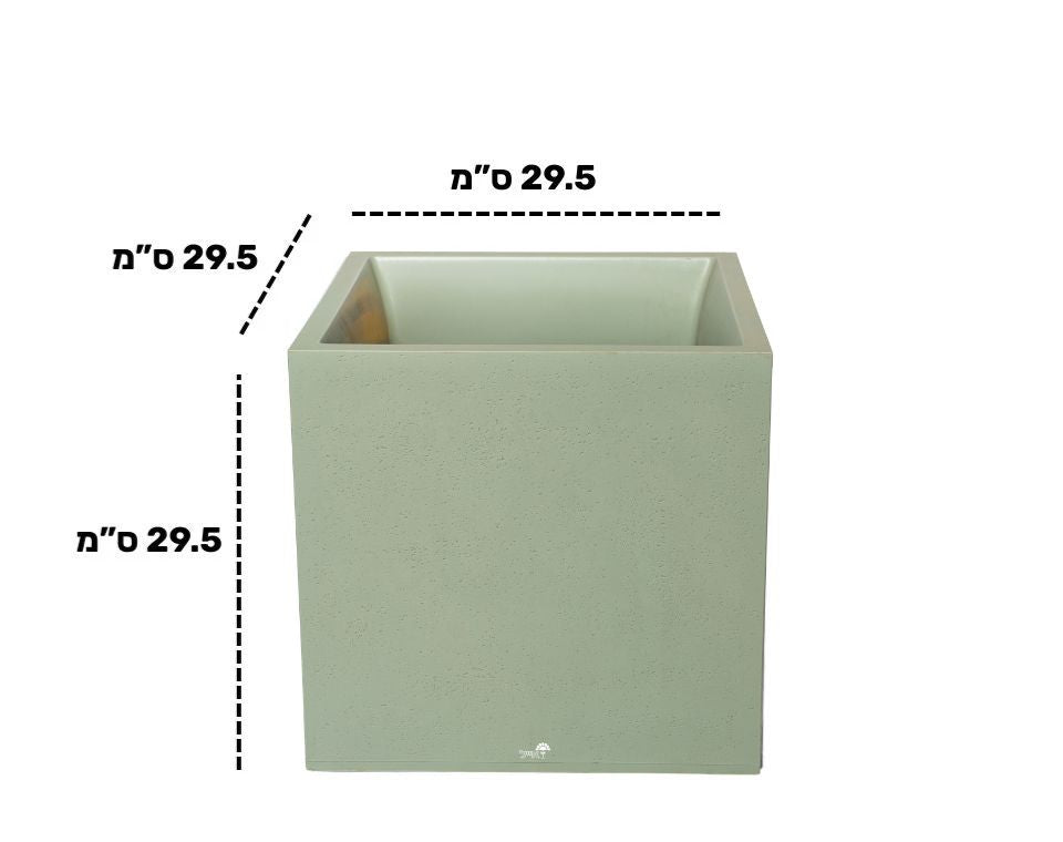 אדנית דמוי בטון | מידות 29.5X29.5X29.5 | ירוק מרווה של EDA – מבט מקרוב על הפרטים