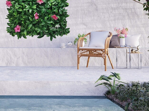 קיר ירוק מתכוונן - פרחים ורודים | 50/50 ס״מ