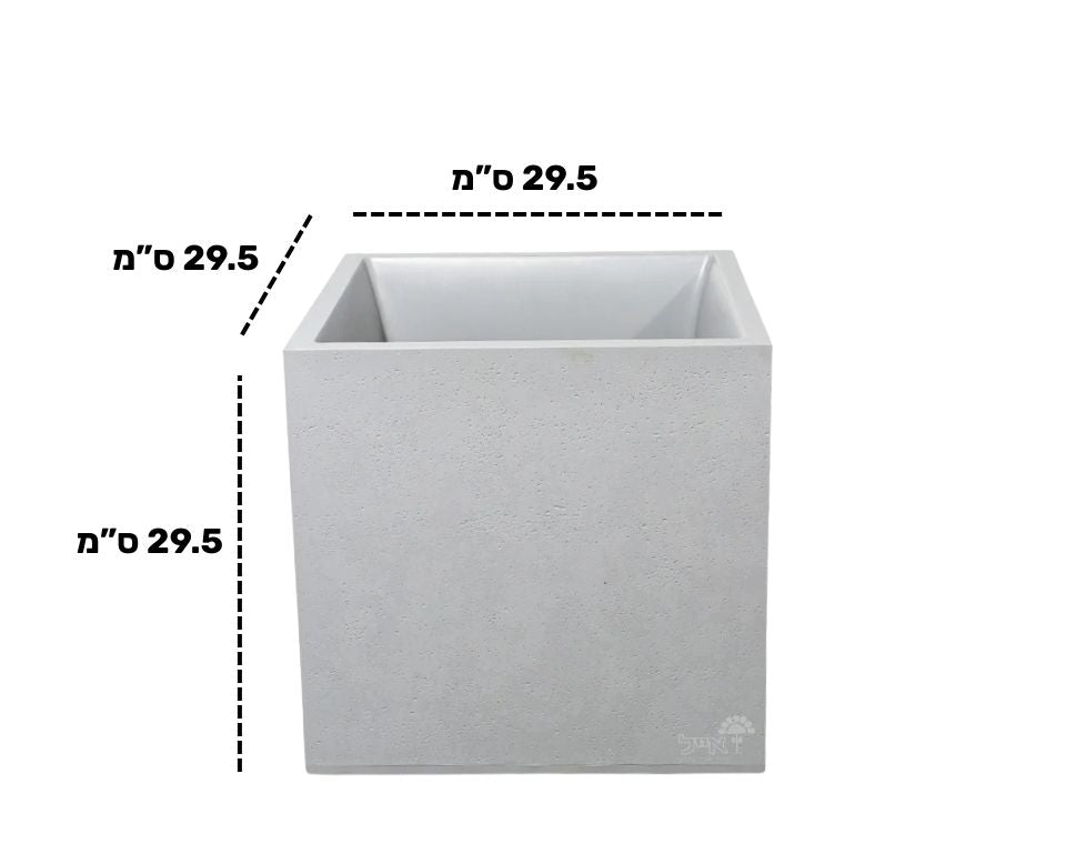 אדנית דמוי בטון | מידות 29.5X29.5X29.5 | אפור בהיר