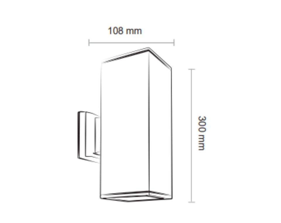 גוף תאורה | צמוד קיר אפ & דאון | VETTRIANO SQUARE | גוף שחור