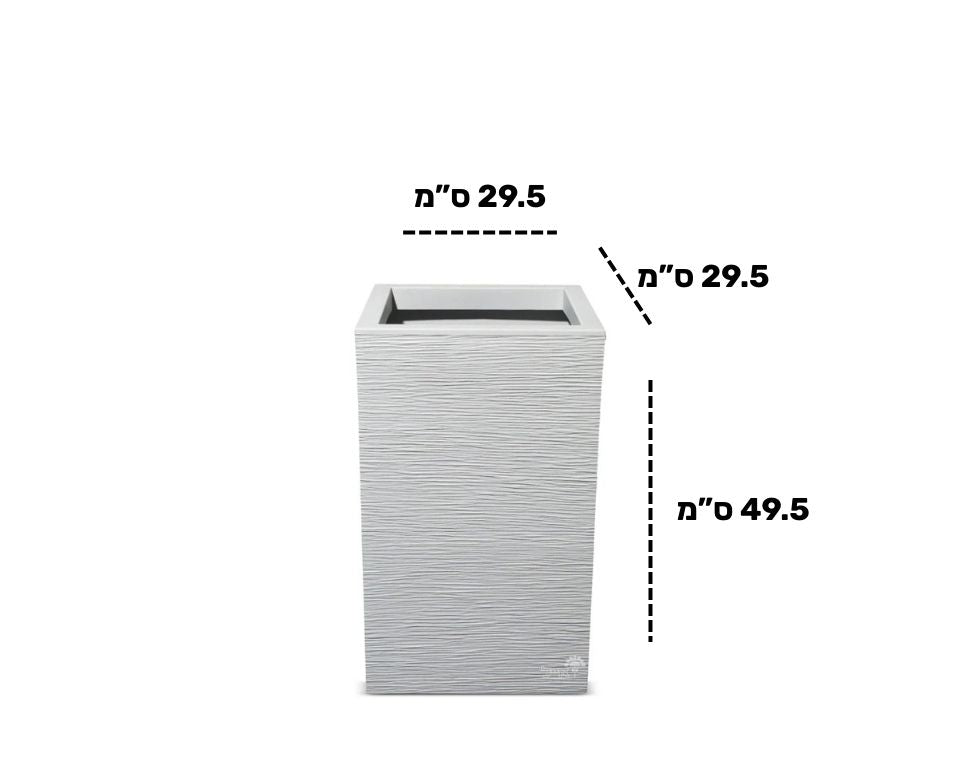 אדנית פסים | מידות 29.5X29.5X49.5 | לבן