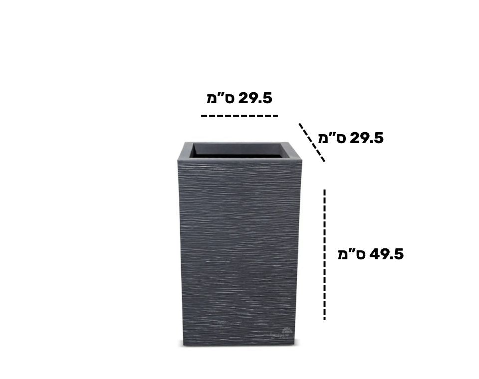 אדנית פסים | מידות 29.5X29.5X49.5 | אפור כהה