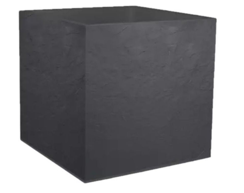 אדנית דמוי אבן | מידות 39.5X39.5X39.5 | אפור כהה