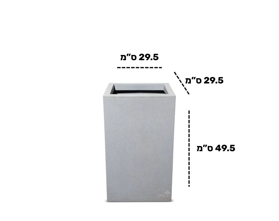 אדנית דמוי בטון | מידות 29.5X29.5X49.5 | אפור בהיר