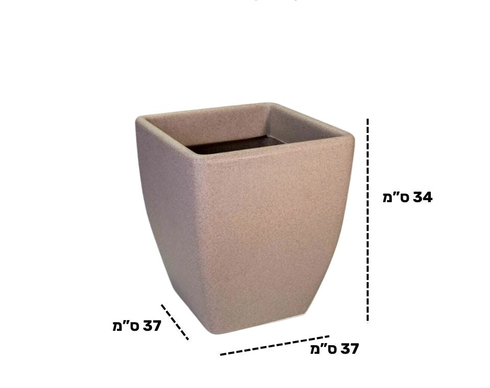 כד מרובע חלק קטן | 30X30X34 | גרניט
