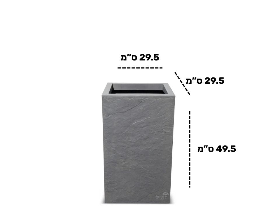 אדנית דמוי אבן | מידות 29.5X29.5X49.5 | אפור בהיר