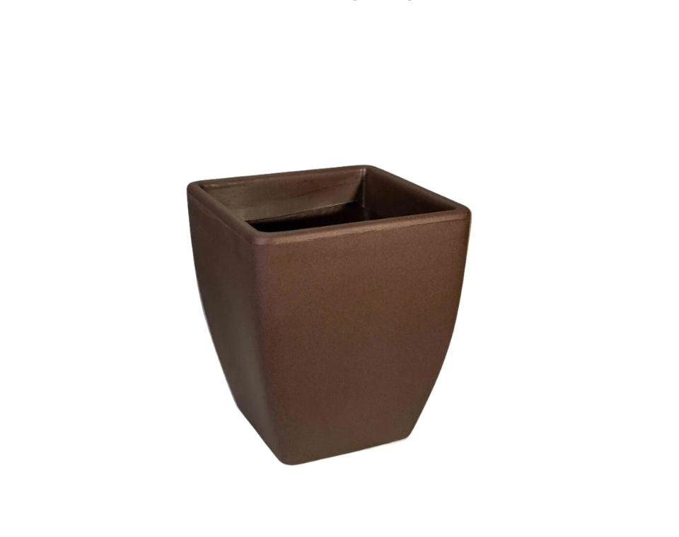 כד מרובע חלק קטן | 30X30X34 | חום