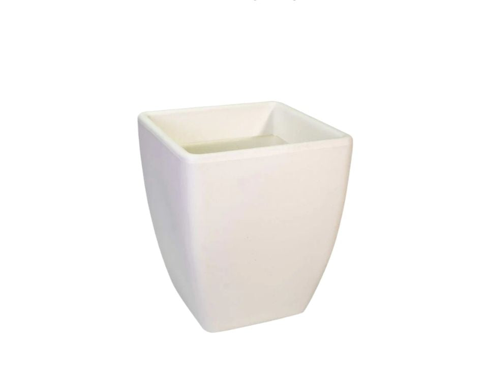כד מרובע חלק קטן | 37X37X43 | לבן