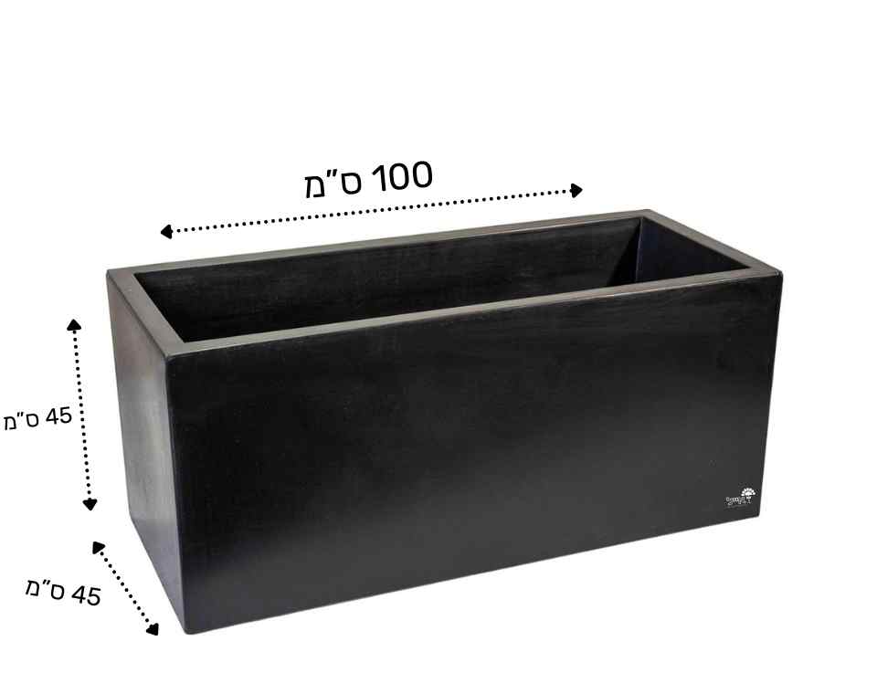 אדנית רוטו מלבני | שחור | 100X45X45