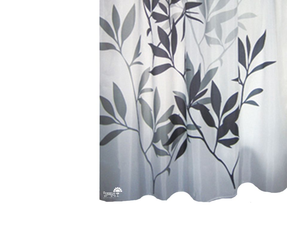וילון אמבטיה עלים | מידות 180X200