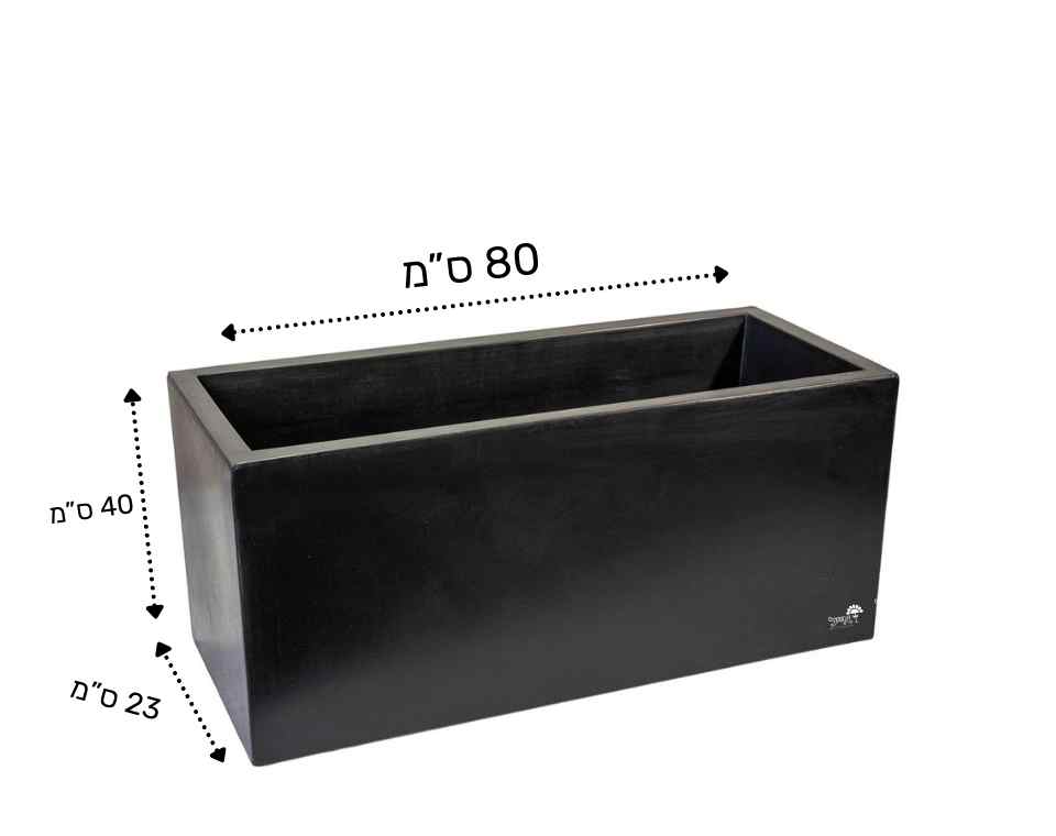 אדנית רוטו מלבני גבוה | שחור | 80X23X40