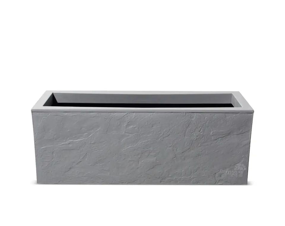 אדנית קטנה דמוי אבן | 3 צמחים לבחירה | 59X19.5X22.8 | אפור בהיר