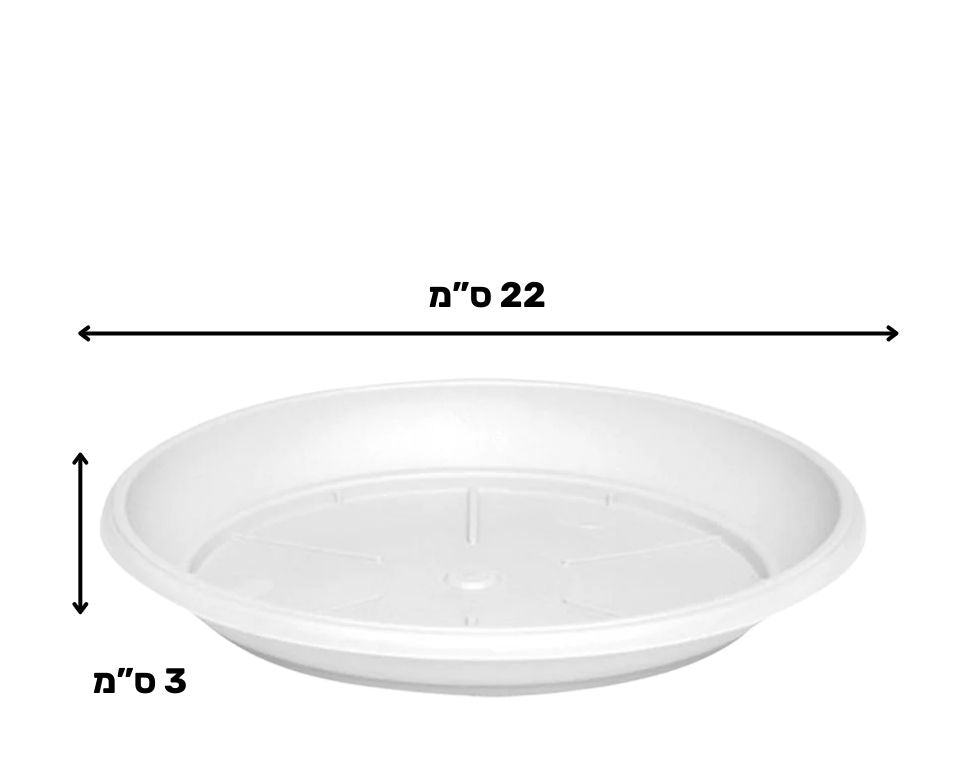 צלחת ערד | תחתית בקוטר 22 ס"מ | גובה 3 ס"מ | לבן