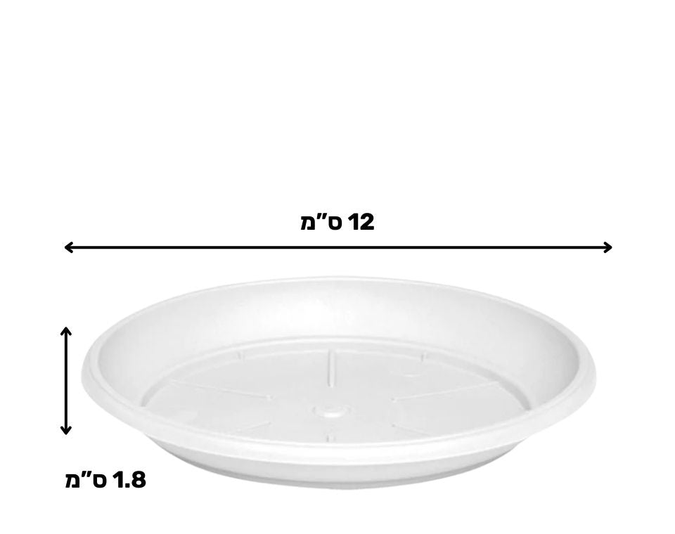 צלחת ערד | תחתית בקוטר 12 ס"מ | גובה 1.8 ס"מ | לבן